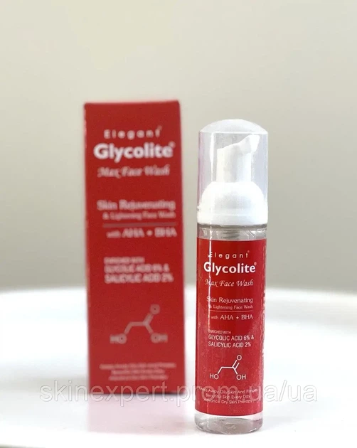 Пенка для умывания с гликолевой и салициловой кислотой Elegant Glyсolite max 100мл - Фото 1 Пенка для умывания с гликолевой и салициловой кислотой Elegant Glyсolite max 100мл - изображение 1