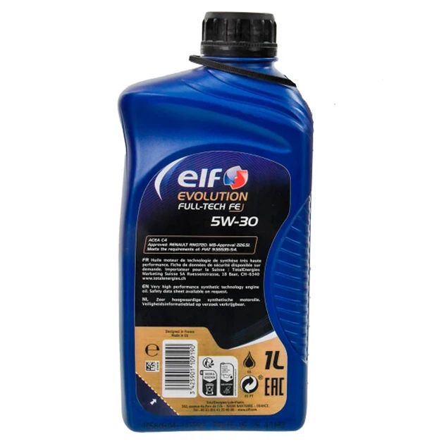 Масло моторное ELF Evolution FULLTECH FE 5W-30 1 л - изображение 2