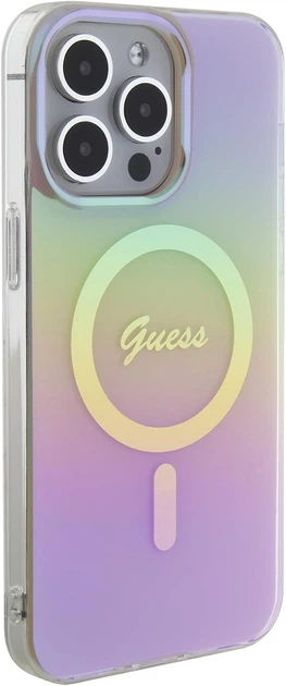 Etui plecki Guess IML Iridescent MagSafe do Apple iPhone 15 Pro Max Pink (3666339155094) - obraz 4