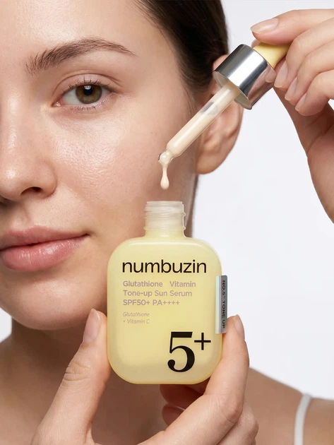 Сонцезахисний серум NUMBUZIN No.5+ Glutathione Vitamin Tone-up Sun Serum SPF50+ PA++ 30 мл - изображение 2