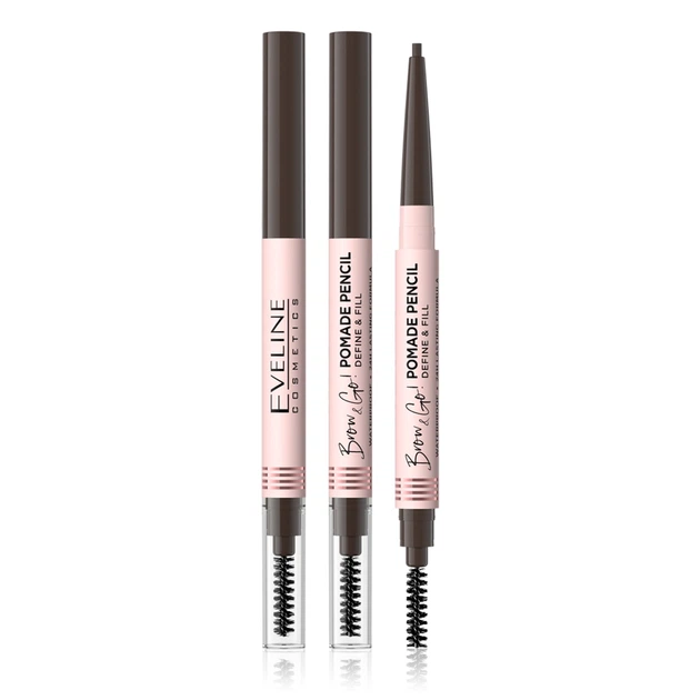 Карандаш-помада для бровей Eveline Brow & Go! Pomade Pencil Dark Brown 1.4 г (5903416052463) - Фото 1 Карандаш-помада для бровей Eveline Brow & Go! Pomade Pencil Dark Brown 1.4 г (5903416052463) - изображение 1
