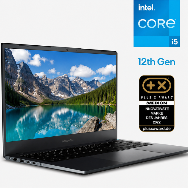 Ноутбук 15,6" Medion (Lenovo Group) E15413 | IPS (1920x1080) FullHD | Intel Core i5-1235U | Intel Iris Xe Graphics | RAM 8 ГБ | SSD 512 ГБ | Підсвітка | Win11 (5434) - Уценка - изображение 4