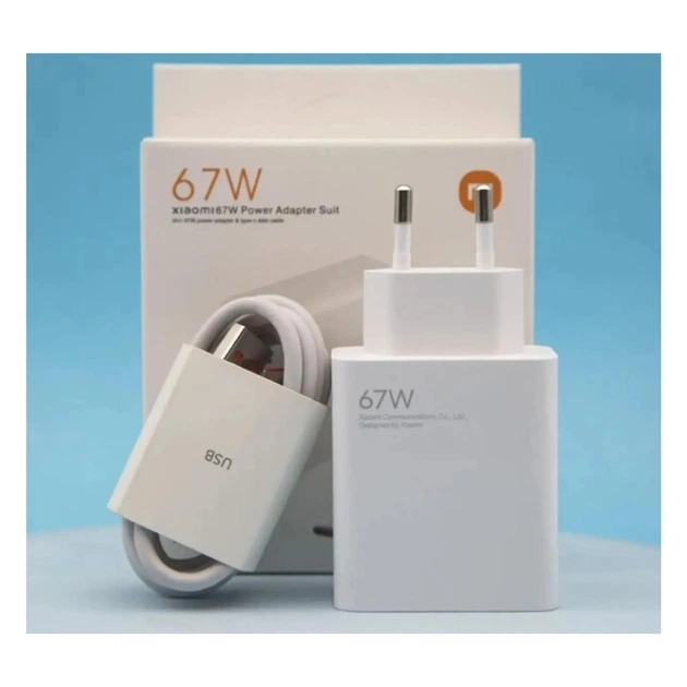 Зарядное устройство Xiaomi 67W HyperCharge Combo (USB-A) + кабель USB Type-C, White - Фото 2 Зарядное устройство Xiaomi 67W HyperCharge Combo (USB-A) + кабель USB Type-C, White - изображение 2