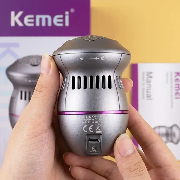 Электрическая пилка для ног, USB, Kemei KM-553, Серый / Электрическая терка для пяток / Электропемза / Электропилка для педикюра - Фото 3 Электрическая пилка для ног, USB, Kemei KM-553, Серый / Электрическая терка для пяток / Электропемза / Электропилка для педикюра - изображение 3