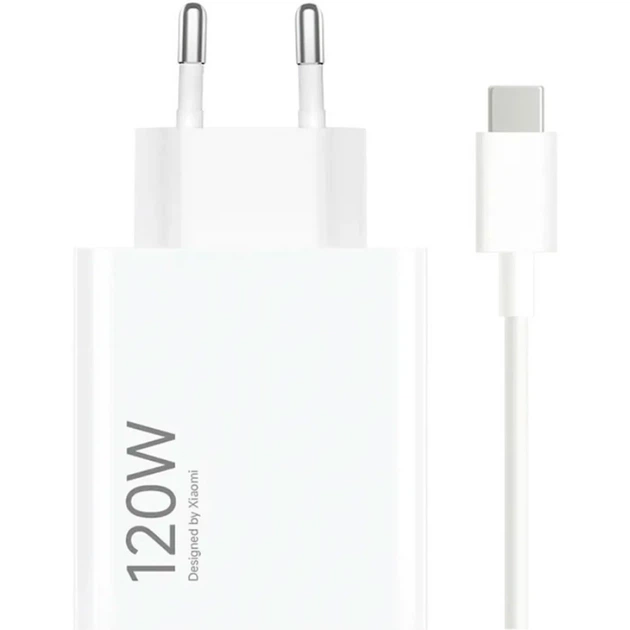 Зарядний пристрій Xiaomi 120W HyperCharge Combo (USB-A) + кабель USB Type-C, White - зображення 2