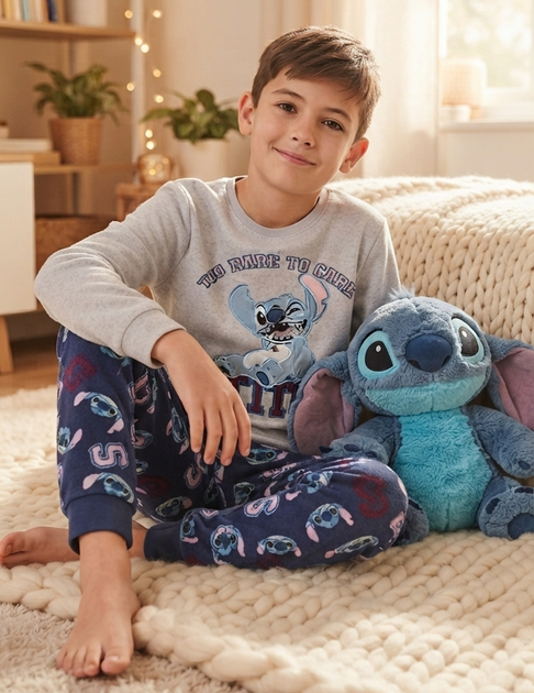 Піжама дитяча primark з принтом «стіч» (disney) затишна та стильна, на вік 10 років, 140 (штани) та 146 (кофта) зріст, сірий з синім - Фото 2 Піжама дитяча primark з принтом «стіч» (disney) затишна та стильна, на вік 10 років, 140 (штани) та 146 (кофта) зріст, сірий з синім - изображение 2