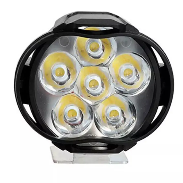 Светодиодная фара дополнительного света для мототехники 6 LED (15Вт, 1500 Лм) 12V 1шт - изображение 2