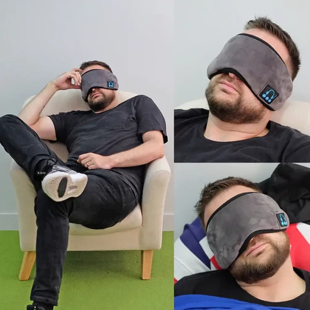 Маска для сну з навушниками MUSIC GOGGLES A183 з гарнітурою Bluetooth Сірий - Фото 5 Маска для сну з навушниками MUSIC GOGGLES A183 з гарнітурою Bluetooth Сірий - изображение 5