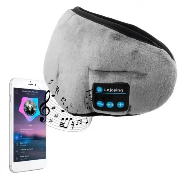 Маска для сну з навушниками MUSIC GOGGLES A183 з гарнітурою Bluetooth Сірий - Фото 3 Маска для сну з навушниками MUSIC GOGGLES A183 з гарнітурою Bluetooth Сірий - изображение 3