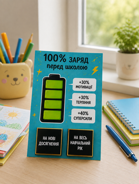 Открытка с шоколадом на 1 сентября 100% заряд перед школой (черный шоколад) - Фото 4 Открытка с шоколадом на 1 сентября 100% заряд перед школой (черный шоколад) - изображение 4