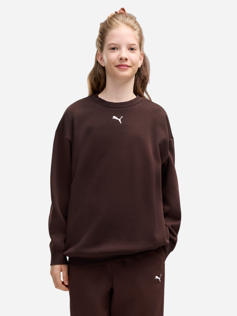 Подростковый теплый спортивный костюм (свитшот + штаны) для девочки Puma 68972733 146-152 см Chocolate Fondue (4070033471456) - изображение 3