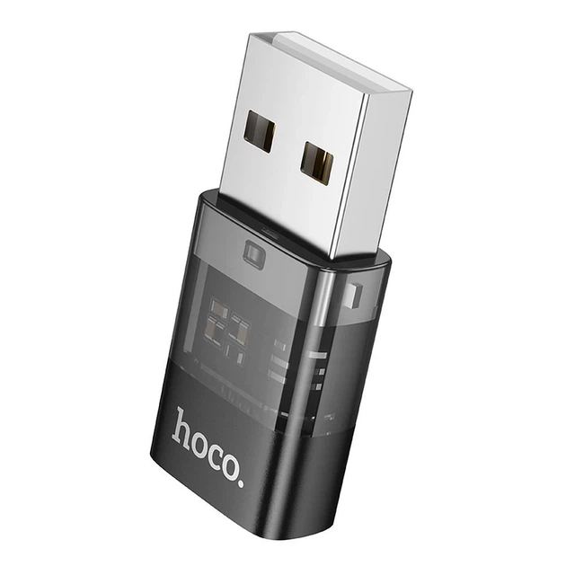 Адаптер Hoco UA36C USB A to USB C Transparent Black (6942007647212) - Фото 1 Адаптер Hoco UA36C USB A to USB C Transparent Black (6942007647212) - зображення 1