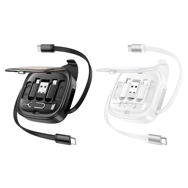 Кабель Hoco U140 All-in-one PD 3A 60W 0.95 m зі змінними наконечниками Black (6942007642064) - Фото 3 Кабель Hoco U140 All-in-one PD 3A 60W 0.95 m зі змінними наконечниками Black (6942007642064) - зображення 3