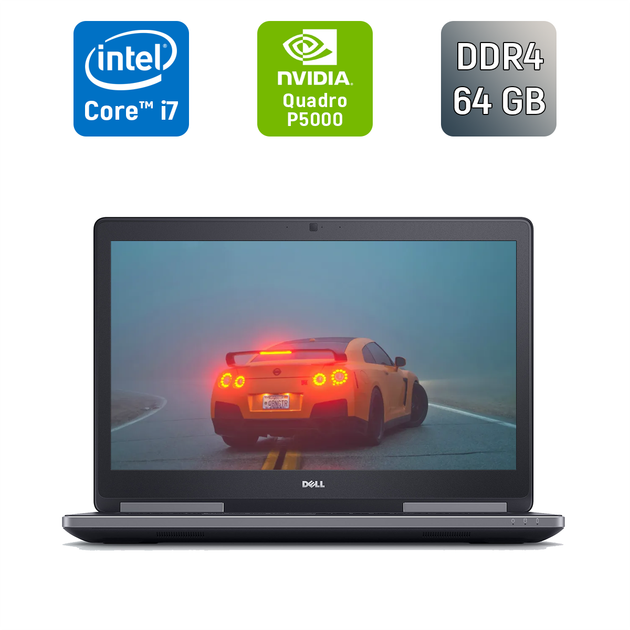 Мобильная рабочая станция Dell Precision 7720 / 17.3" (1920x1080) IPS / Intel Core i7-7820HQ (4 (8) ядра по 2.9 - 3.9 GHz) / 64 GB DDR4 / 1000 GB SSD / nVidia Quadro P5000, 16 GB GDDR5X, 256-bit / WebCam / Windows 10 б/у - Фото 1 Мобильная рабочая станция Dell Precision 7720 / 17.3" (1920x1080) IPS / Intel Core i7-7820HQ (4 (8) ядра по 2.9 - 3.9 GHz) / 64 GB DDR4 / 1000 GB SSD / nVidia Quadro P5000, 16 GB GDDR5X, 256-bit / WebCam / Windows 10 б/у - изображение 1