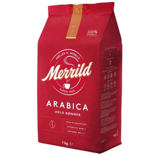 Кава в зернах Merrild Arabica 1 кг - Фото 1 Кава в зернах Merrild Arabica 1 кг - зображення 1