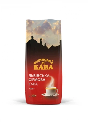 Кава зернова Віденська кава Львівська Фірмова 1 кг - Фото 1 Кава зернова Віденська кава Львівська Фірмова 1 кг - зображення 1