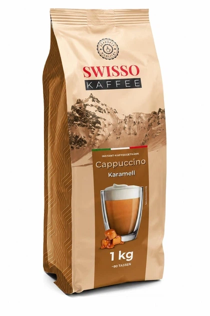 Капучино Swisso Cappuccino Karamell зі смаком карамелі 1 кг - Фото 1 Капучино Swisso Cappuccino Karamell зі смаком карамелі 1 кг - изображение 1