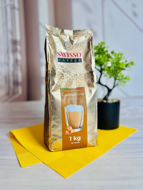 Капучино Swisso Cappuccino Karamell зі смаком карамелі 1 кг - Фото 2 Капучино Swisso Cappuccino Karamell зі смаком карамелі 1 кг - изображение 2