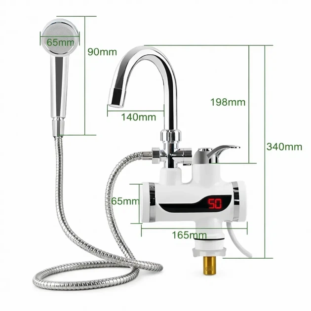 Кран-водонагрівач із душем нижнє під'єднання Instant electric heating water Faucet FT-001 - зображення 7