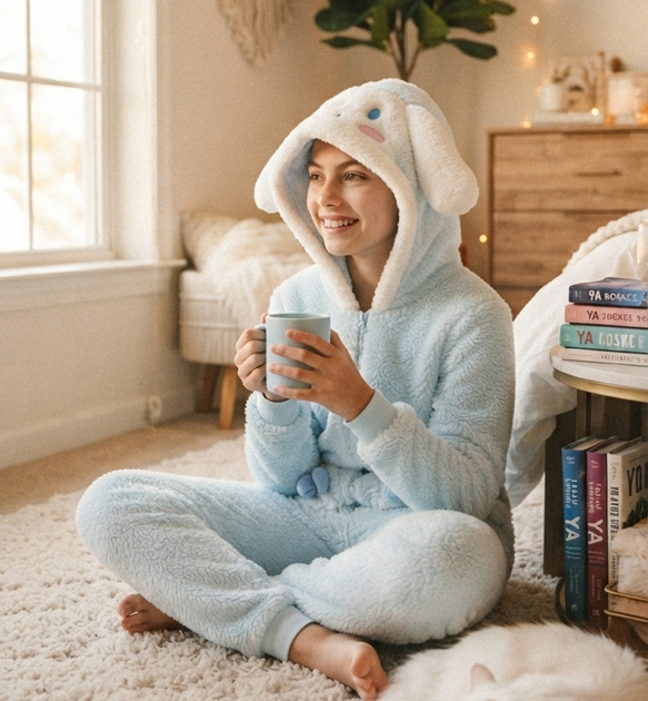 М'який та затишний кігурумі (піжама-комбінезон) cinnamoroll, зріст 140-146, ніжно-блакитний, 10-11 років - зображення 2