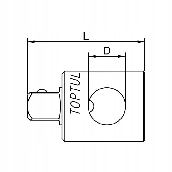 Переходник 3/8"x1/2" TOPTUL хромованадиевая сталь 44 мм - изображение 3