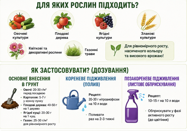 Минеральное удобрение Нитроаммофоска NPK 15:15:15 + 11S (сера), 10 кг — комплексное универсальное удобрение - изображение 2
