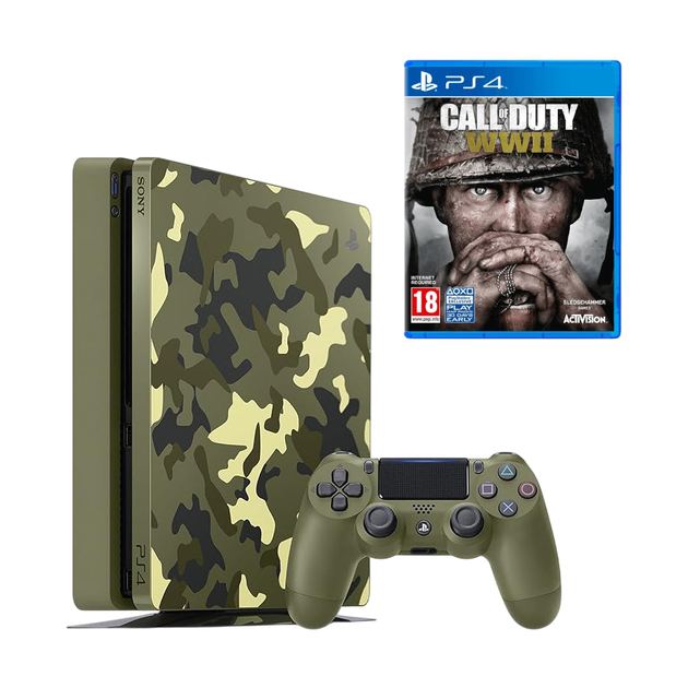 Консоль Sony PlayStation 4 Slim Call of Duty: WWII Limited Edition 1TB Green Camo Б/У - Фото 1 Консоль Sony PlayStation 4 Slim Call of Duty: WWII Limited Edition 1TB Green Camo Б/У - изображение 1