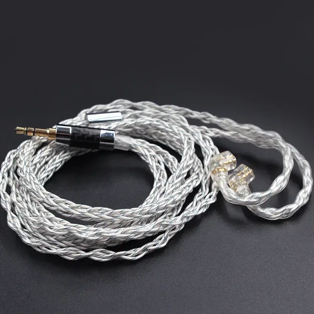 KZ Silver&Blue Cable – 8-жильний Hi-Fi кабель для навушників із посрібленої міді для аудіофілів - изображение 5