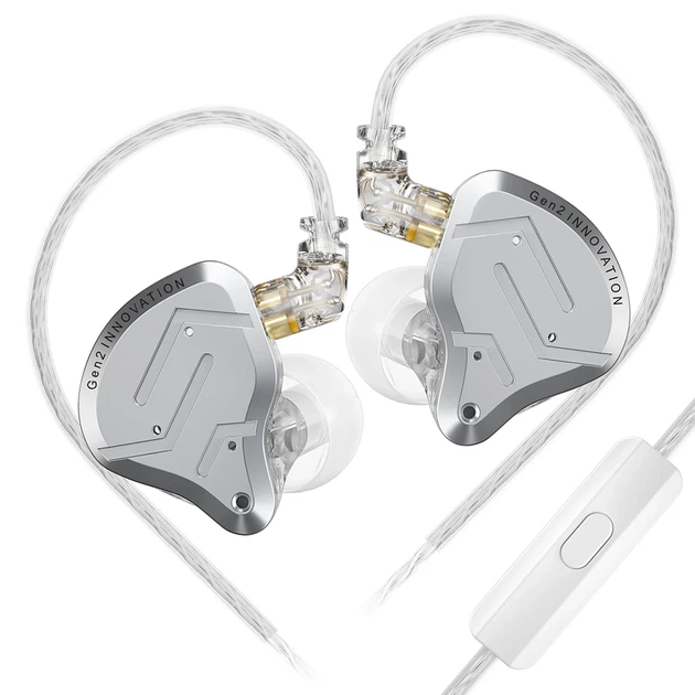 KZ ZSN PRO 2 (Silver, with Mic) – Гібридні навушники 1DD+1BA з мікрофоном і професійним звучанням - Фото 1 KZ ZSN PRO 2 (Silver, with Mic) – Гібридні навушники 1DD+1BA з мікрофоном і професійним звучанням - зображення 1