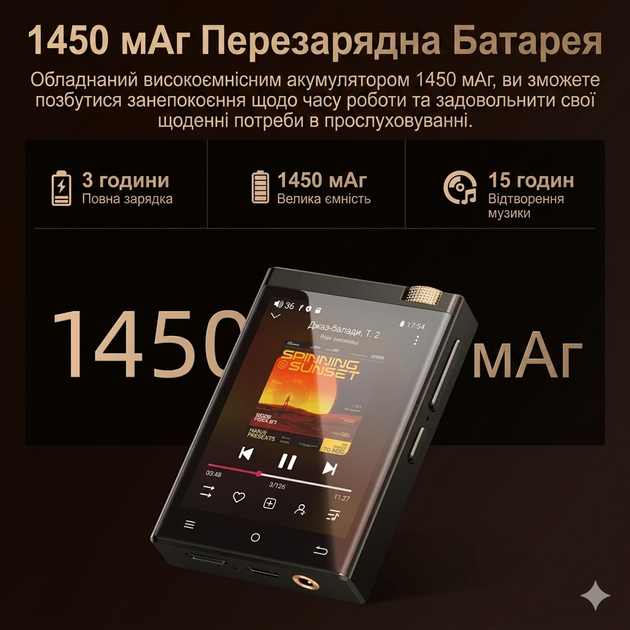 Аудіоплеєр OilSky M308 з підтримкою LDAC DSD512 Hi-Res Lossless 80 ГБ MAX97720, Bluetooth, Wi-Fi, Android - зображення 7
