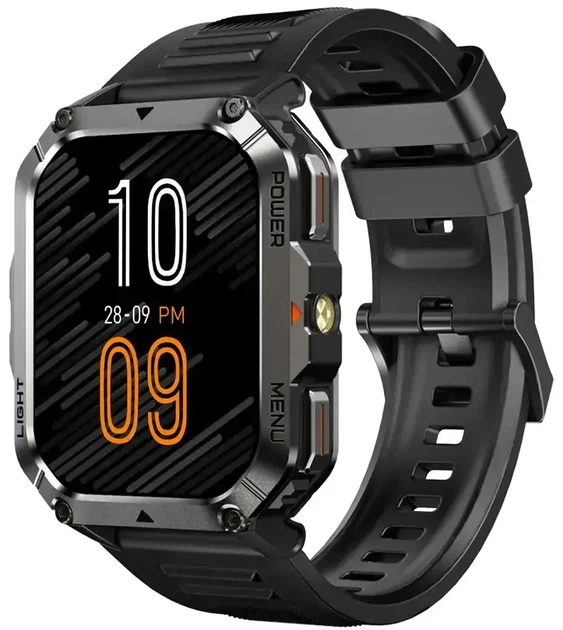 Смарт часы Blackview W70 Pro 2.01 дюйма 900 мАч с LED фонариком компасом и Bluetooth 5.3 для спорта и активного отдыха Черный - изображение 2