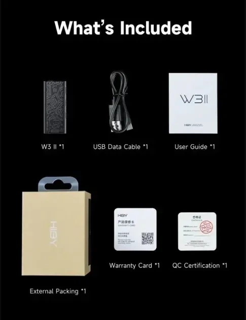 Підсилювач звуку HiBy W3 Gen 2 Bluetooth 5 2 ЦАП з чипом CS43131 95 мВт підтримка DSD256 PCM 384 кГц 32 біт NFC USB DAC мікрофон cVc CarPlay для навушників Чорний - зображення 4