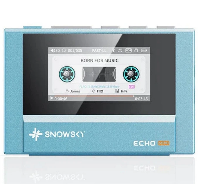 Аудіоплеєр FiiO SnowSky Echo Mini Hi-Fi програвач музики з подвійним ЦАП CS43131 Bluetooth 5.3 вихід 4.4 мм та 3.5 мм підтримка DSD256 FLAC 8 ГБ пам'яті та microSD до 256 ГБ Небесний Блакитний для професійного прослуховування аудіофайлів - зображення 2
