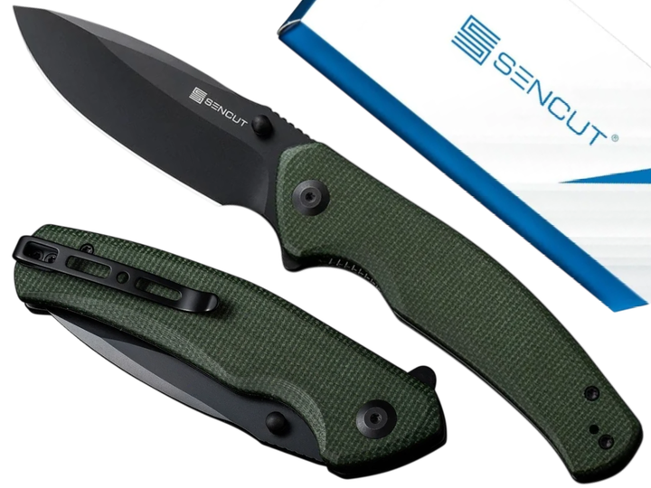 Ніж складаний Sencut Slashkin Linerlock, лезо Plaine Black D2, руківя Green Micarta, Китай, S20066-3 - Фото 2 Ніж складаний Sencut Slashkin Linerlock, лезо Plaine Black D2, руківя Green Micarta, Китай, S20066-3 - изображение 2