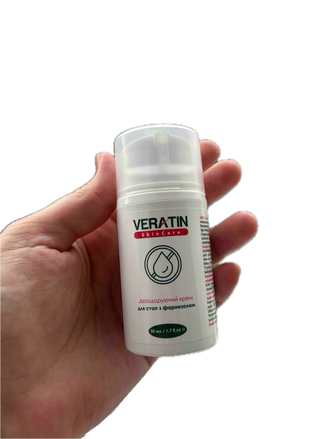 Крем от потливости ног с фарнезолом, Вератин, Flosvita, Veratin Skin Care, 50 мл. флакон - изображение 2