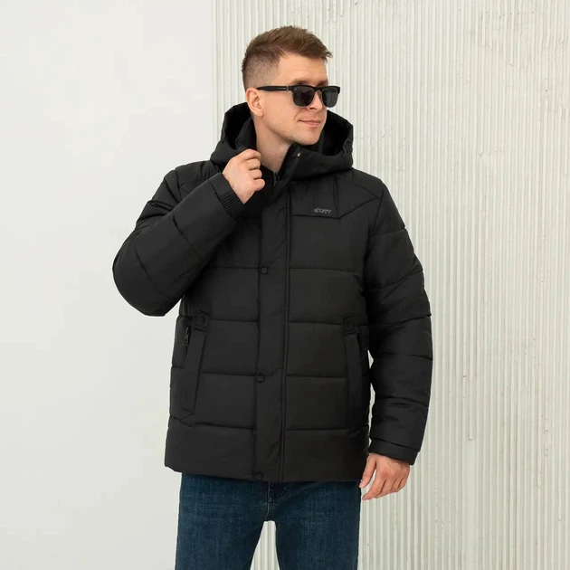 Чоловіча зимова куртка великого розміру UF-Fashion 81-CKF 54 чорний - Фото 3 Чоловіча зимова куртка великого розміру UF-Fashion 81-CKF 54 чорний - зображення 3