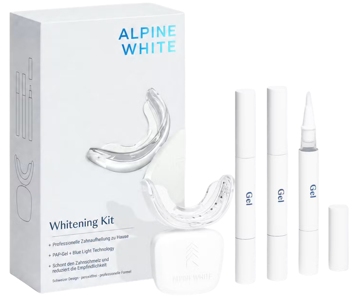 Zestaw do wybielania zębów Alpine White Whitening lampa LED + żel wybielający 6 ml + ustnik + skala odcieni zębów (7640184630292) - Zdjęcie 1 Zestaw do wybielania zębów Alpine White Whitening lampa LED + żel wybielający 6 ml + ustnik + skala odcieni zębów (7640184630292) - obraz 1