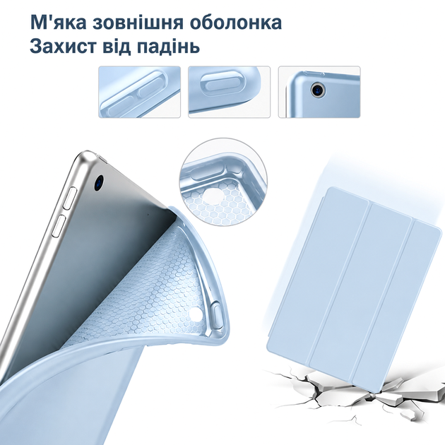 Чехол-книжка WiWU Classic III силиконовый для Apple iPad 10.2 10.5 защита с микрофиброй внутри розовый - изображение 7