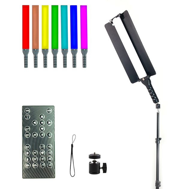 Лампа LED відео Fill Light Stick 1 м RGB з дистанційним пультом і адаптером модель RL-60SL - зображення 5
