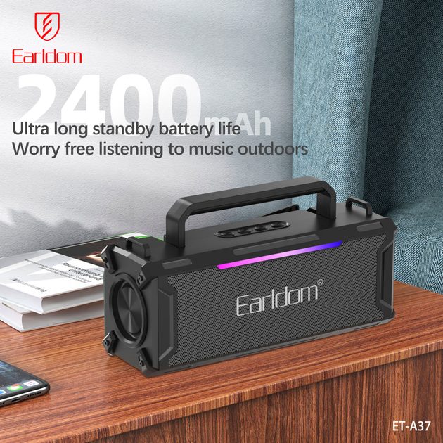 Портативная колонка 5 Вт USB Bluetooth Earldom ET-A37 черная для прослушивания музыки - изображение 6