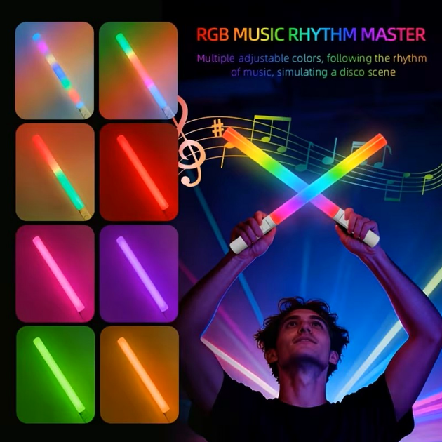 Лампа LED видеосвет ручная RGB 60 см 25 Вт с пультом управления модель MJ-27 - изображение 2