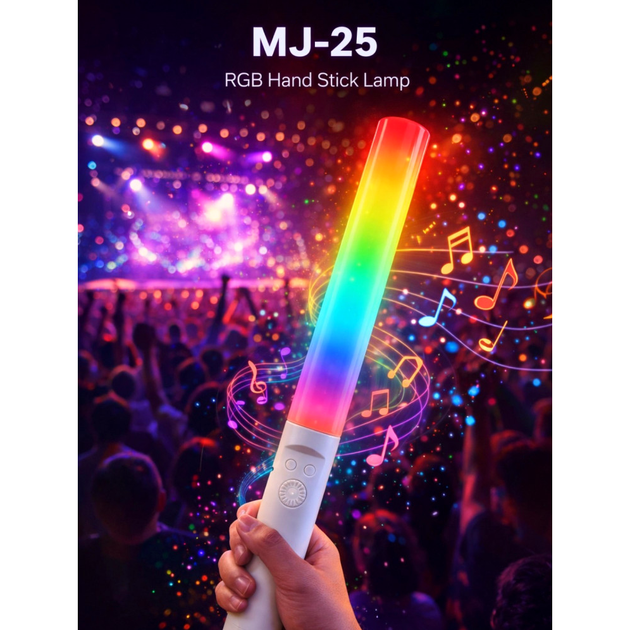 Лампа LED видеосвет ручная RGB 60 см 25 Вт с пультом управления модель MJ-27 - изображение 8