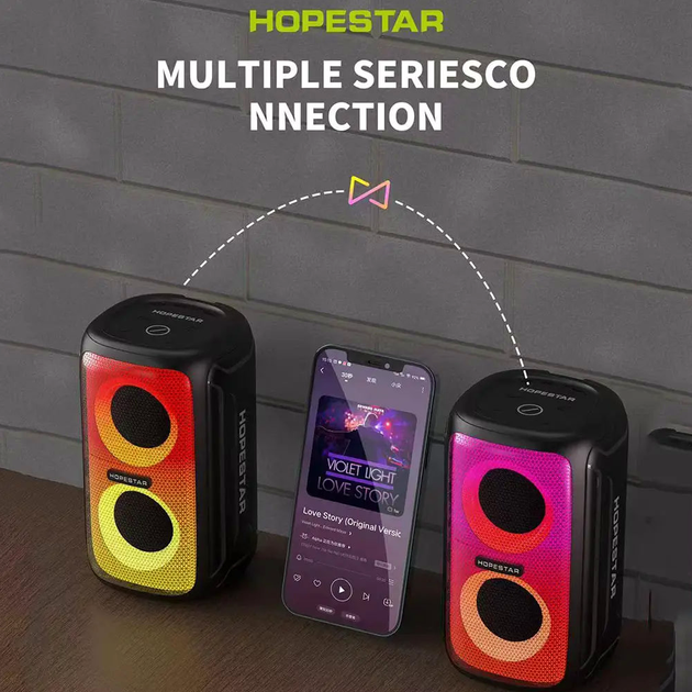 Портативная колонка 8W 6000mAh Bluetooth 5.0 для вечеринок Hopestar Party 110 Mini черная - изображение 7