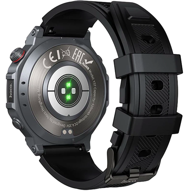 Смарт-часы Hoco Y37 Bluetooth-звонки круглый дисплей 1.43 дюйма водозащита IP68 металлический корпус - изображение 6