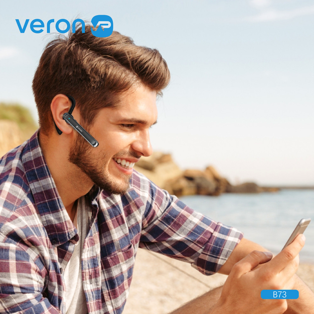 Bluetooth гарнитура Veron B73 10 метров 8 часов работы для звонков и музыки - изображение 3