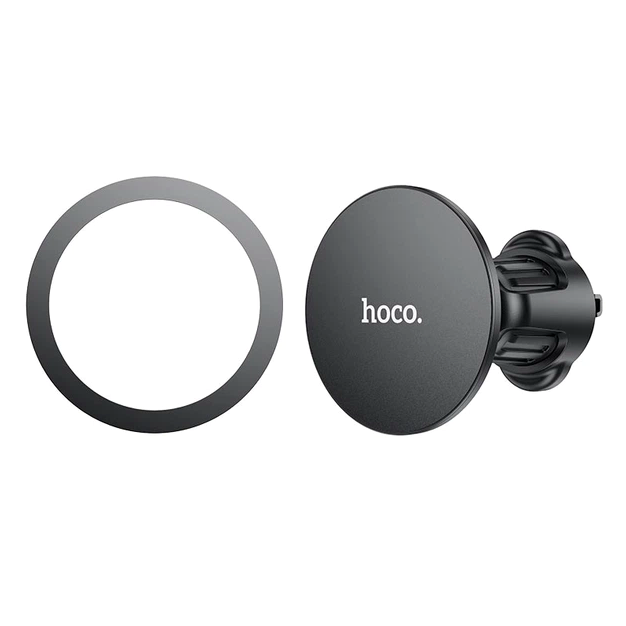 Автотримач магнітний для смартфонів 4,5-7 дюймів на повітропровід Hoco H12 чорний PC ABS алюмінієвий сплав - Фото 4 Автотримач магнітний для смартфонів 4,5-7 дюймів на повітропровід Hoco H12 чорний PC ABS алюмінієвий сплав - зображення 4
