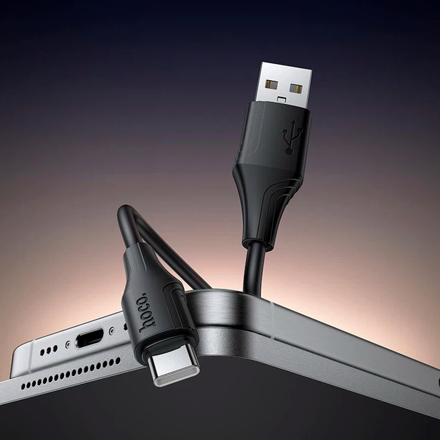 Кабель USB C 2.4 A 1 м для заряджання та передавання даних Hoco X124 чорний - Фото 5 Кабель USB C 2.4 A 1 м для заряджання та передавання даних Hoco X124 чорний - зображення 5
