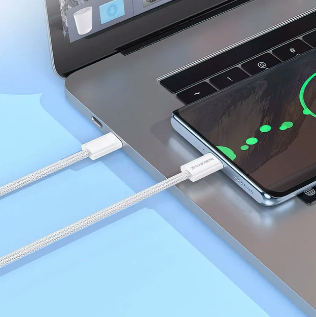 Кабель USB C 2.4A 1m белый Hoco X88 для зарядки и передачи данных - изображение 2