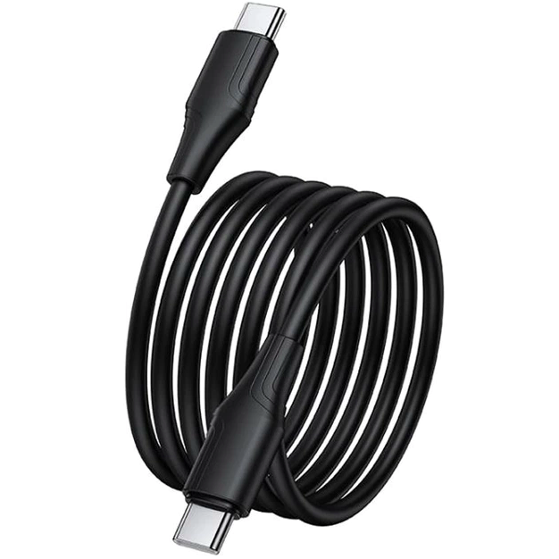 Кабель USB C to C 60 W 1m Hoco X124 чорний - Фото 4 Кабель USB C to C 60 W 1m Hoco X124 чорний - зображення 4