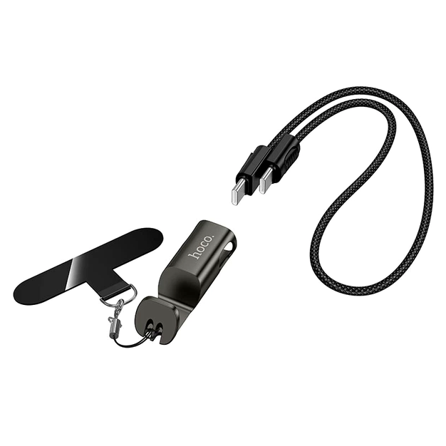 Кабель USB C to Lightning 30W 0.35 м для швидкого заряджання пристроїв Apple Hoco X126 чорний - зображення 2